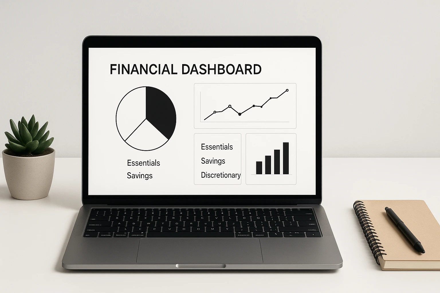 Minimalist budgeting tools for 2025 with clean financial dashboard