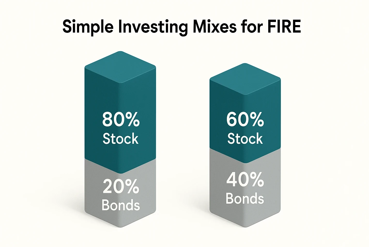 Chart comparing simple FIRE portfolios: 80% stocks/20% bonds vs. 60% stocks/40% bonds.