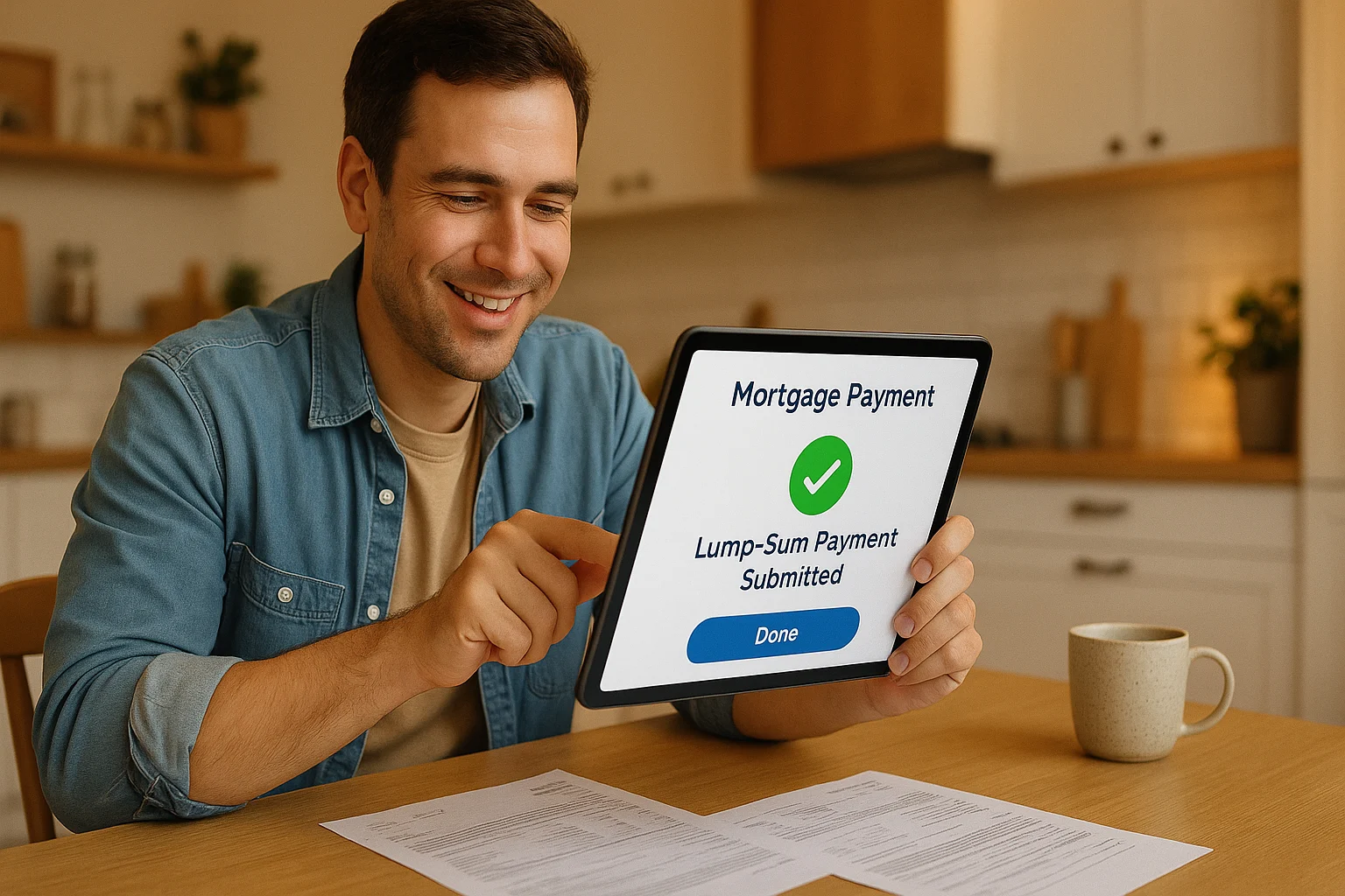 Person making a lump-sum mortgage payment