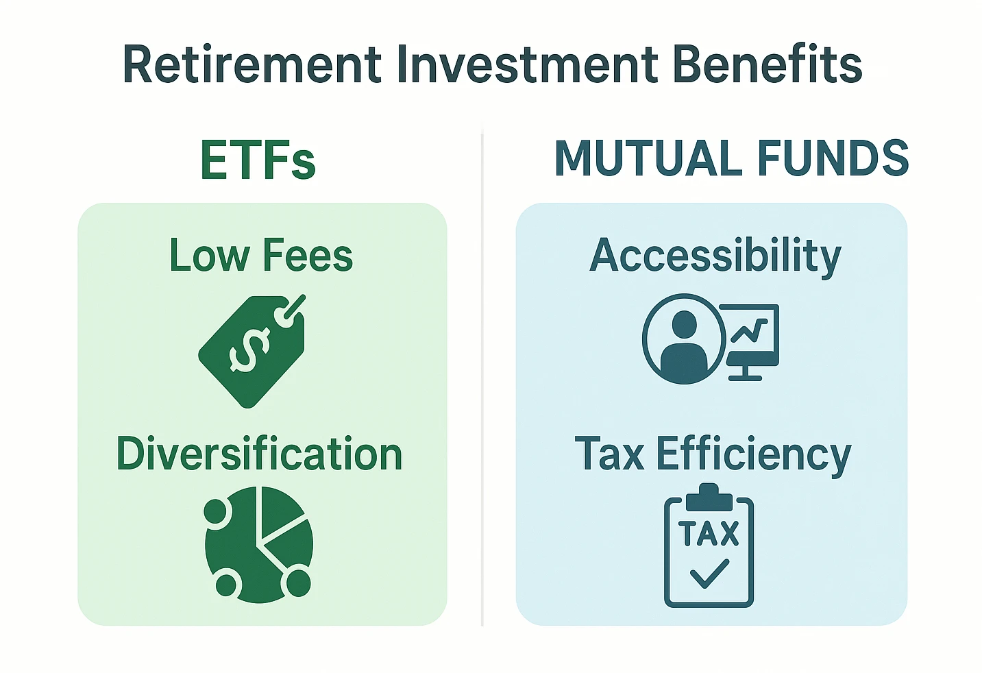 Illustration of fee savings, diversification, and accessibility for retirees (2025)