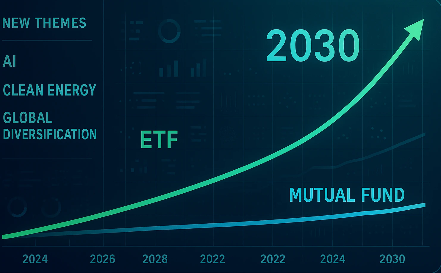 Infographic of future trends in funds and ETFs for long-term investors (2025)