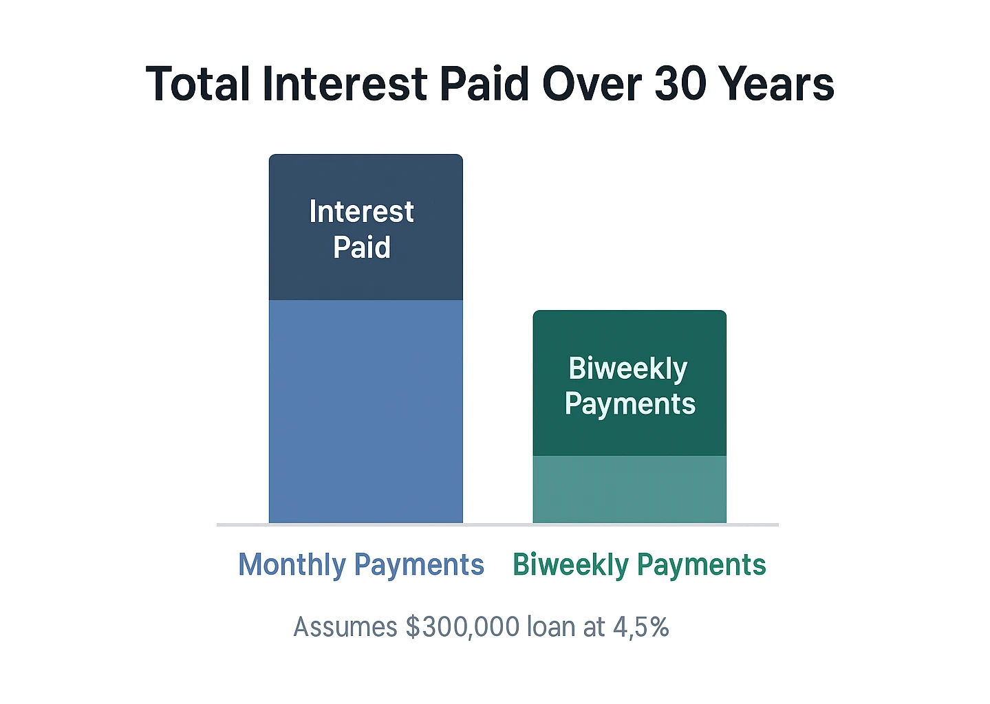 Graph illustrating savings from biweekly mortgage payments