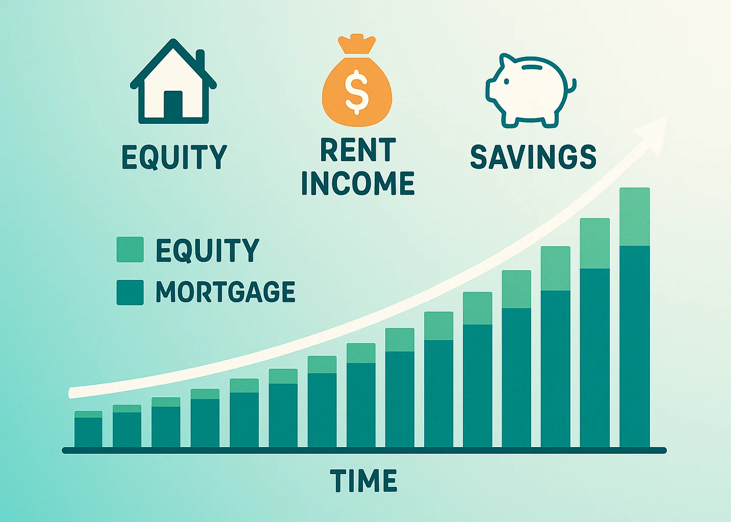 Chart showing financial growth from house hacking duplex Reddit tips