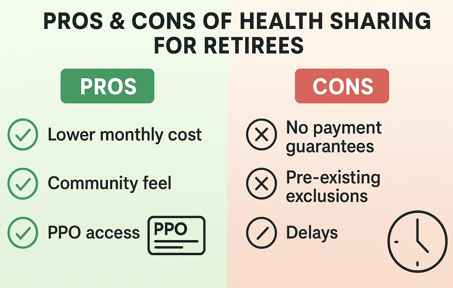 Pros and cons overview of faith-based medical cost sharing for retirees