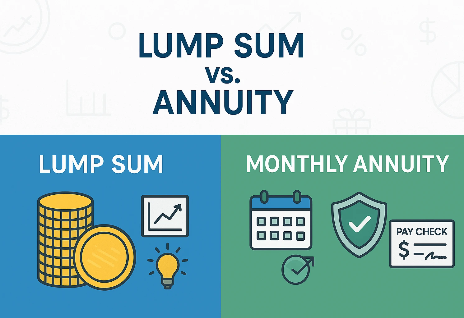Chart comparing pension lump sum versus lifetime annuity choices