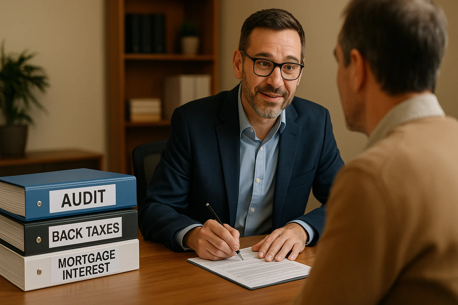 Tax relief professional reviewing FIRE tax documents