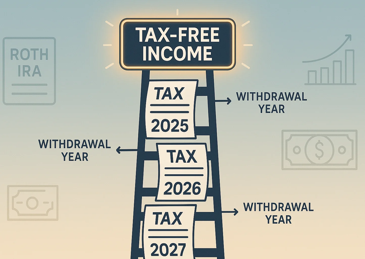 Roth Conversion Ladder showing tax-free income steps