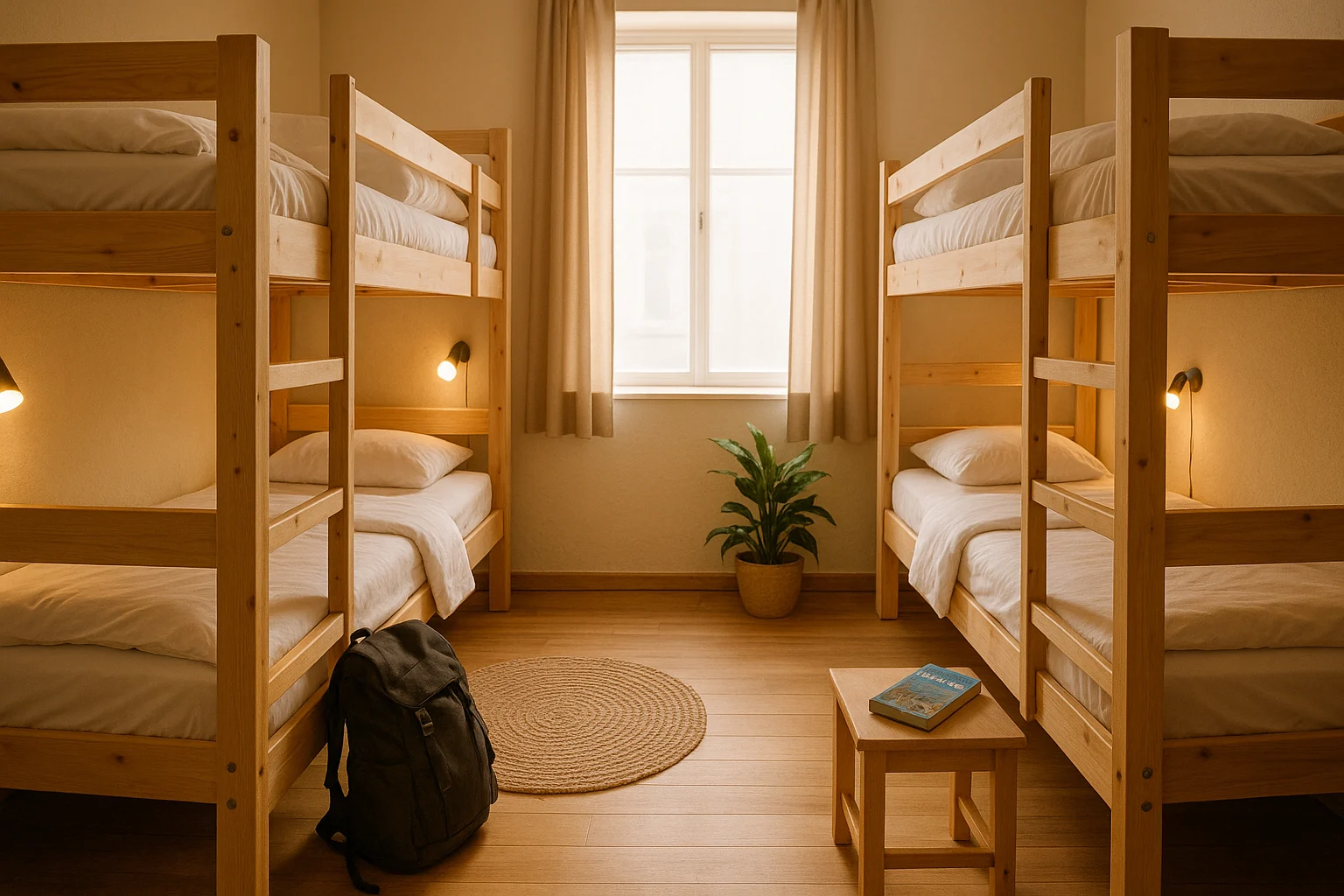 Cozy hostel dorm for budget travel 2025