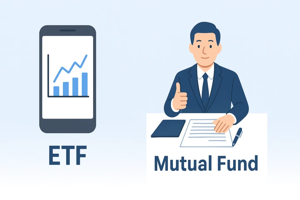 ETF and mutual fund retirement comparison showing fees and trading flexibility.